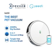 ECOVACS Yeedi k650 Robot Vacuum Cleaner | 2-in-1 2000 Pa Suction and Mop Robot| Tangle-Free | App Control  Auto-Recharge