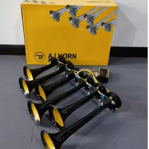 12/24V Six Tube Thirty-six Tone Car Music Horn Truck Electronic Control Metal Tube Music Air Horn wi