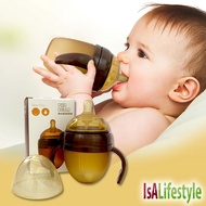 IsALifestyle Newborn Baby Soft Silicone Feeding Drinking Milk Bottle with Handle Wide Mouth Teat Sus