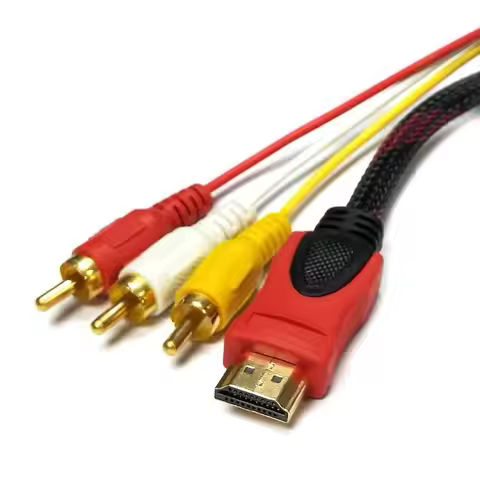 1.5M 5FT HDMI-Compatible Av Male To 3 RCA Conversion TV Set-Box DV DVD Audio Video Cable to 3rca Dig