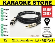 XLR Female to 3.5mm Mic Audio Cord Cable 0.5 Meter / 1 Meter / 2 Meter / 3 Meter / 4 Meter / 5 Mete