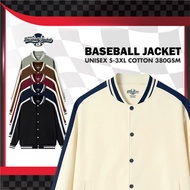 Baseball Jacket Tebal 380gsm Heavyweight Trendy Design Streetwear Premium Cotton-Poly Jaket Lelaki U