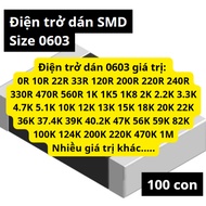 0603 paste resistor (100 pieces) 0R–1M