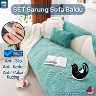 【90cm SET】Fluffy Velvet Sofa Cover, Dust proof & Anti-Cat Scratch Cushion Cover, Cotton Thickness & 