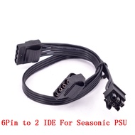 6Pin to 2x4Pin IDE Power Supply Cable for Seasonic KM3 M12II Series FOCUS Gold Platinum Series