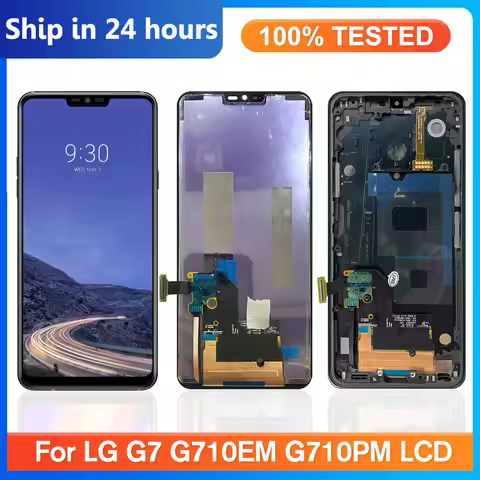 6.1" For LG G7 ThinQ LCD Display Replacement, with Frame For LG-G7 G710EM G710PM G710 G710NG710VM G7