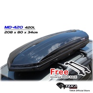 TAKA MD-420 Car Roof Box [Explorer Series] [XL Size] [Glossy Black] Cargo ROOFBOX