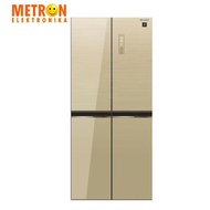 GTO# SHARP SJ IF 51 PG CG CHAMPAGNE GOLD KULKAS SIDE BY SIDE INVERTER