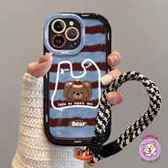 Sweater bear Phone Case For iPhone 16 17 11 12 13 14Plus 15 XR XS Max 7 8 Plus Cartoon Phone Cover F