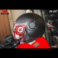 หมวกกันน็อค ZEUS ZS-217 รุ่นใหม่ล่าสุด 2025 เปิดหน้า แว่น2ชั้น MATT BLACK XL (61-62 CM)
