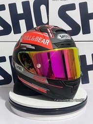 shoei x14黑紅螞蟻5xx 男女機車帽電動車摩托頭盔四季全盔全罩安全帽極光紅日夜通用鏡片透氣防摔雙D釦帽 代購