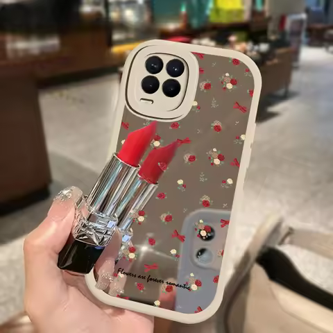 Luxury Flower Print Phone Case For OPPO Realme 10 4G 10Pro 5G 10 Pro Plus 8 7 7i 6 6i 5 5i 5S Mirror