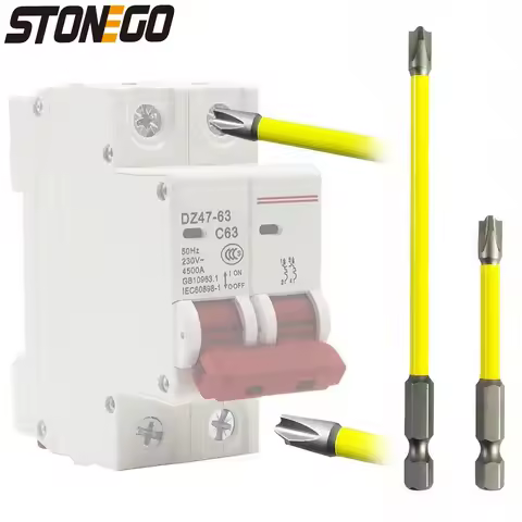 STONEGO 1PC 65mm/110mm Magnetic Slotted Phillips Screwdriver Bit - FPH2 For Electrician, Socket Swit