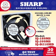 SJ-209MS 8.75CM / SJ-189MS SJ-D210MD SHARP REFRIGERATOR FAN 4 WIRES 09232JS-12M-BU DC12V 0.16A Mla10