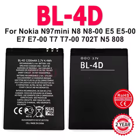 Rechargeable Battery BL-4D Battery For Nokia N97mini N8 N8-00 E5 E5-00 E7 E7-00 T7 T7-00 702T N5 808