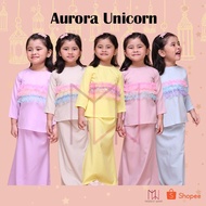 Baju Kurung Plain Budak Perempuan Kids Baby Girl Baju Raya 2025 GOSH KIDS DESIGN Aurora Unicorn