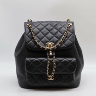 CHANEL Duma牛皮後背包 - 大號黑金