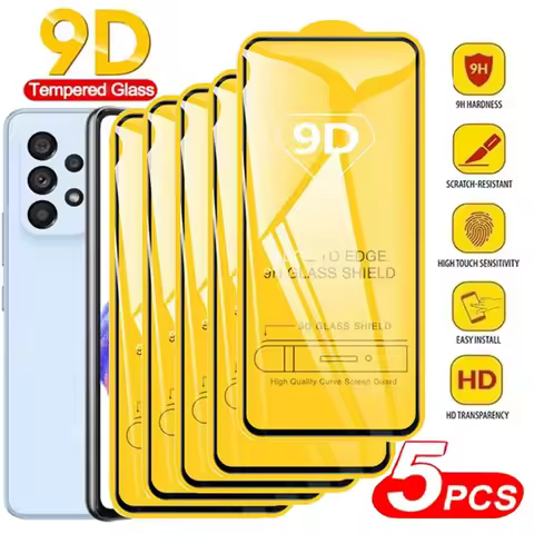 5PCS Tempered Glass For Samsung Galaxy S25 Ultra S24 FE S23 S22 S21 S20 S10e Note 20 J4 J6 J7 J8 M52