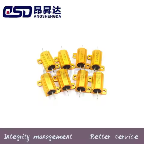1PC 25W RX24 Aluminum Power Metal Shell Case Wirewound Resistor 0.01 ~ 30K 0.1 0.5 1 2 3 5 6 8 10 10