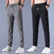 Seluar Track Lelaki Ice Silk Casual Pants Men Slim Fit Seluar Lelaki Tracksuit Long Pants Men M-5XL