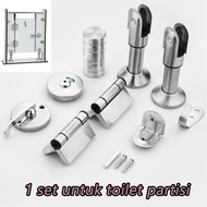 1 SET Stainless Steel Toilet Cubicle Partition Bracket Box Set Cubicle Bracket Use Kiri and right