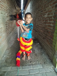 Setelan kaos reog celana barongan benang 3saf embong - Barongan devil anak2 umur 10 full set dewasa