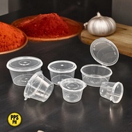 50pcs Hinged Sauce Cup Containers Microwavable Sauce Cups 1oz/1.5oz/ 2oz/3oz/4oz/5oz/6oz