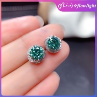 Pt950 Green Moissanite Earrings for Women