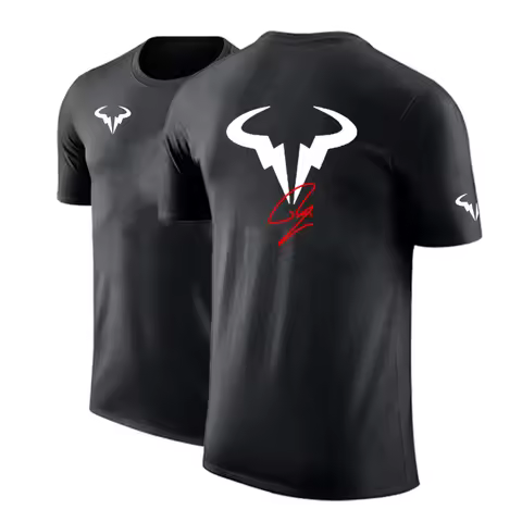 Rafael Nadal tennis player Men's Brand Cotton High Quality Printing Ordinary Short Sleeve T-Shirt So