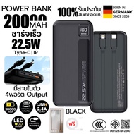 【ของแท้100% CCC】REMAX PowerBank ชาร์จเร็ว QC3.0 2.4A 30000MAH Quick Charge แถมสายชาร์จ (iphone+Type-