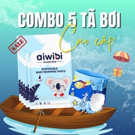 Combo of 5 AIWIBI Premium Swimming Diapers/Diapers - Lightweight, No Water Bulging, Overlapping, Com