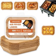 Roe Tenpo Air Fryer Liners, 100Pcs Disposable Baking Parchment Paper, Non-Stick & Greaseproof, Air F