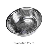 Baskom Bolong Lubang Stainless Steel Saringan Cuci Buah Sayur Rice Sieve Tirisan