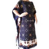 1 pcs Woman boho plus size loose kaftan butterfly batwing long dress, baju kelawar caftan panjang oversize blue color
