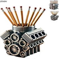 ZENON Engine Block Pen Holder, V6/V8 Engine Shaped Crafts Desk Organizer, Enthusiasts for V8 Engine 