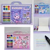 Kuromi Crayon Painting Book Set Art Painting Doodle Book Cartoon Kid Drawing Coloring Book