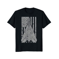 New Men Summer F-14 Tomcat Jet Fighter Vintage American Flag T-Shirt Cool Men Cotton T-shirt