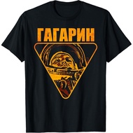 Men's cotton T-shirt Yuri Gagarin Astronaut Cosmonaut Soviet Union Space Cyrillic T-Shirt High quali