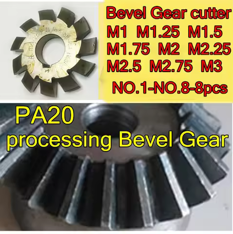 M1 M1.25 M1.5 M1.75 M2 M2.25 M2.5 M2.75 M3 Modulus PA20 degrees NO.1-NO.8 8pcs/set HSS Bevel Gear Mi