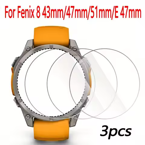 3 Pcs Screen Protector Glass For Garmin Fenix 8 43mm/47mm/51mm AMOLED HD Clear For Garmin Fenix 8 47