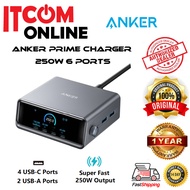 ANKER CHARGER GAN PRIME 4-TYPE-C + 2-USB A 250W CHARGER (A2345241) BLACK