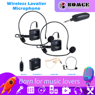BOMGE UHF Wireless Microphone System Headset Mic/Stand Mic/Lavalier Lapel Mic with Rechargeable Body