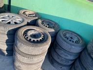 ล้อกะทะ ขอบ15 4รู100 พร้อมยาง 185/60/15 1 วง ราคาต่อวง ซื้อแยกวงทำอะไหล่ได้