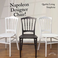 2/4 ORIGINAL PP Plastic Napoleon European Designer Chair (Wood-liked)-Garden/Patio/Event &Banquet/Ba