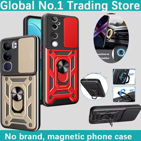 For Vivo V50 V40 Lite/V40 Pro/S19 Pro Sliding window cover car mounted magnetic rotating ring holder