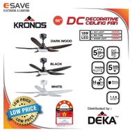 Deka Kronos F5DC L Remote control ceiling fan with 18W LED light / 46" & 56" / DC Motor 7 speed forw