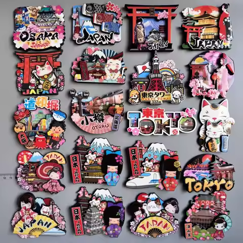 Fridge Magnets Osaka Japanese Tengniang Mount Fuji Tokyo Tower Hakone Kiyomizu Temple Otaru Hokkaido