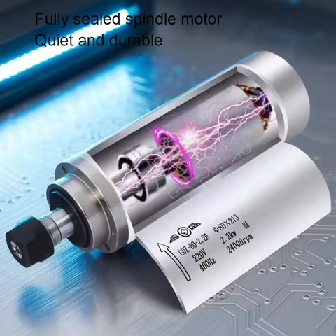 800W 1.5KW 2.2KW Water Cooled Spindle Motor Kit 220V 380V 110V High Speed ER11 16 20 Collet for CNC