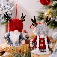 H2新款圣誕節裝飾品針織鹿角帽帶燈掛件鹿角玩偶娃娃掛飾小樹掛件