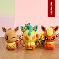 GANTUNGAN Cheap premium quality Pokemon Eevee character rubber keychain Pokemon keychain/